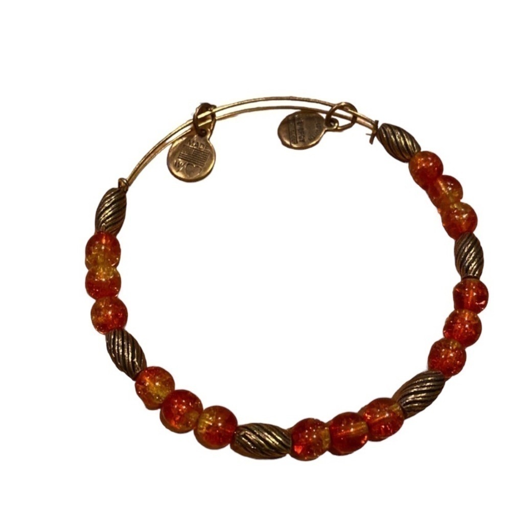 Alex and Ani Tangerine watercolor bracelet